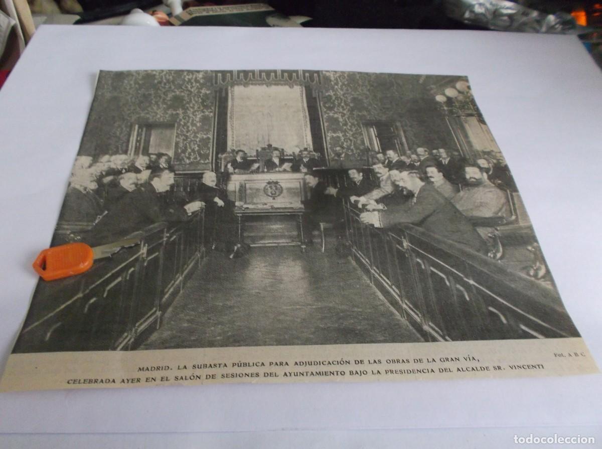 Otros Art&iacute;culos de Coleccionismo en Papel: RECORTE A&Ntilde;O 1905(MADRID)SUBASTA P&Uacute;BLICA PARA ADJUDICACI&Oacute;N OBRAS DE LA GRAN V&Iacute;A ,ALCALDE Sr.VICENTI