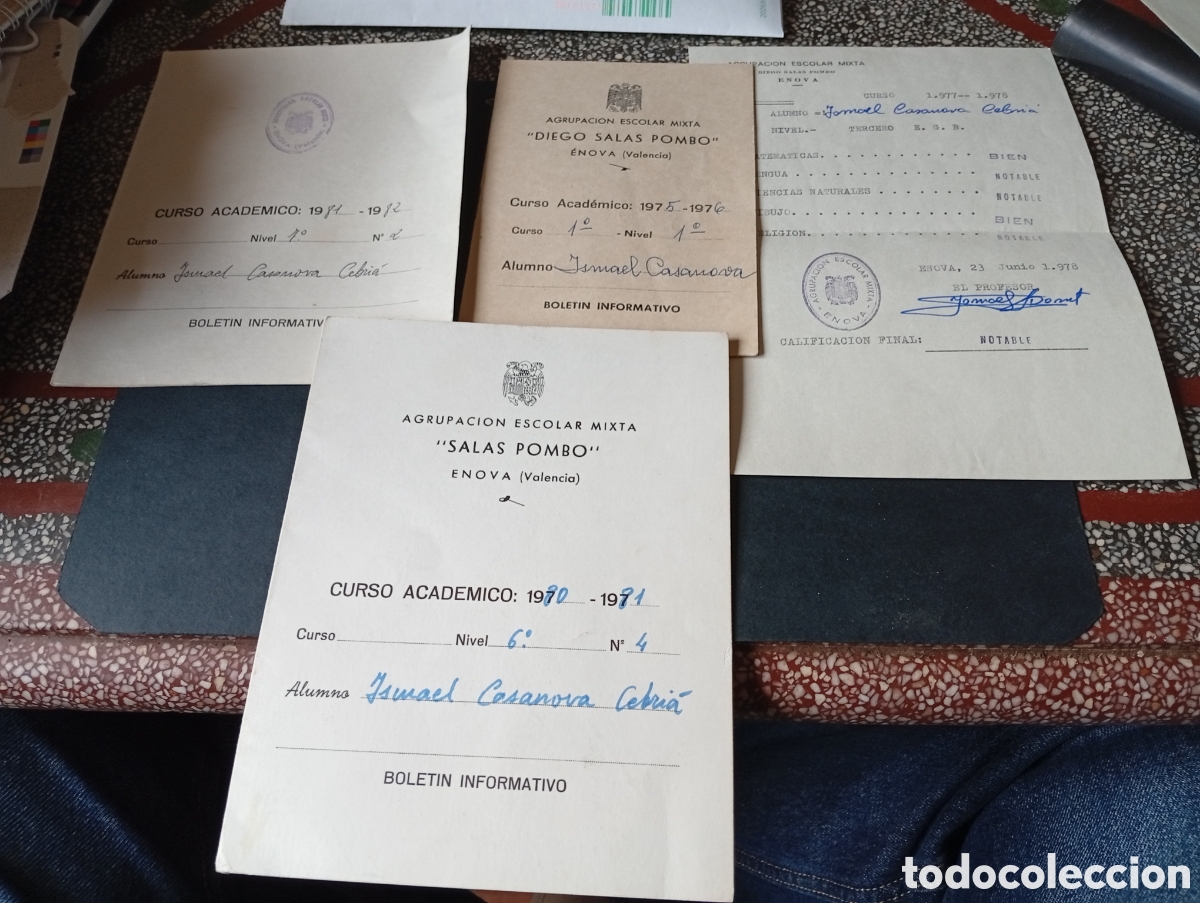 Otros Art&iacute;culos de Coleccionismo en Papel: Agrupaci&oacute;n escolar mixta Diego Salas Pombo, ENOVA alumno Ismael Casanova Cebria