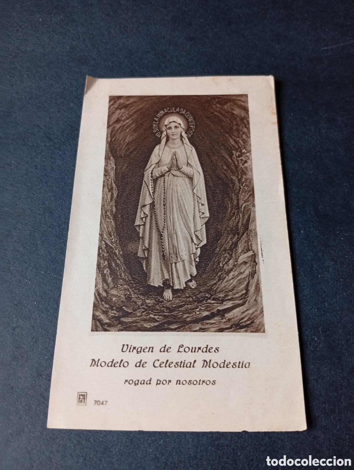 Otros Art&iacute;culos de Coleccionismo en Papel: Estampa religiosa virgen de Lourdes modelo de celestial modestia