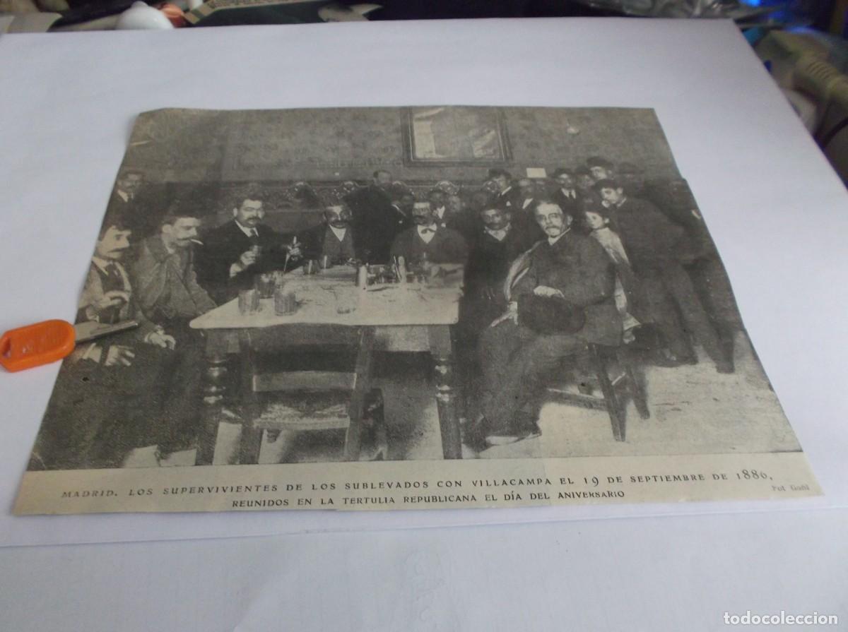 Otros Art&iacute;culos de Coleccionismo en Papel: RECORTE A&Ntilde;O 1905(MADRID)TERTULIA REPUBLICANA DE LOS SUPERVIVIENTES SUBLEVADOS CON VILLACAMPA EN 1886