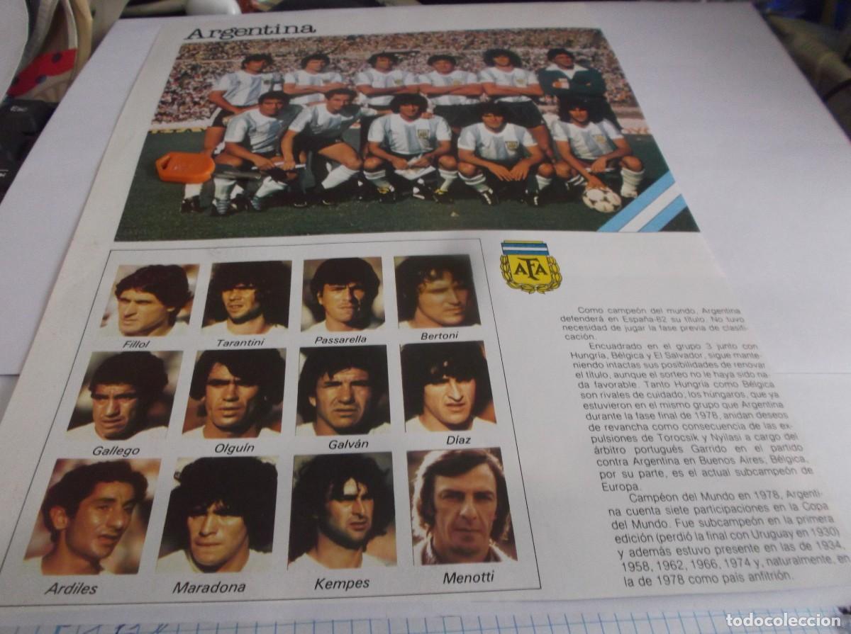 Otros Art&iacute;culos de Coleccionismo en Papel: HOJA RECORTE A&Ntilde;O 1982 .- MUNDIAL DE ESPA&Ntilde;A /82 - SELECCION DE FUTBOL ARGENTINA
