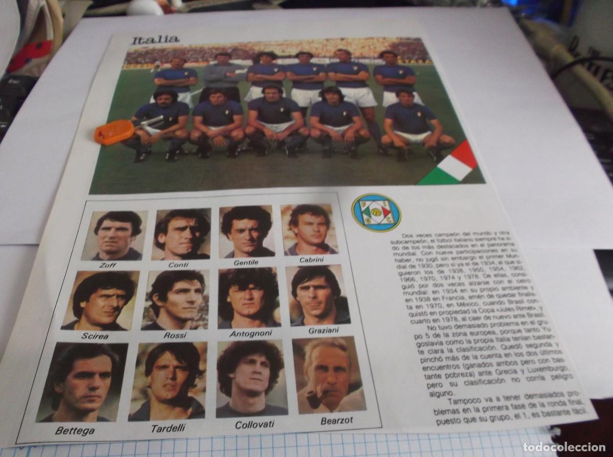 Altri oggetti di carta: HOJA RECORTE A&Ntilde;O 1982 .- MUNDIAL DE ESPA&Ntilde;A /82 - SELECCION DE FUTBOL ITALIA
