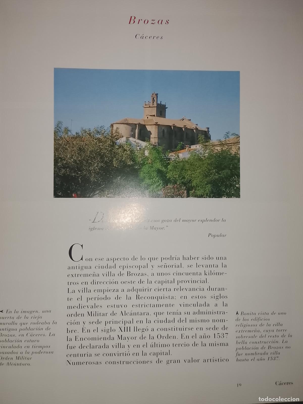 Altri oggetti di carta: INFORMACION GRAFICA 2 HOJAS - HISTORIA Y FOTOS A COLOR DE - CACERES - BROZAS