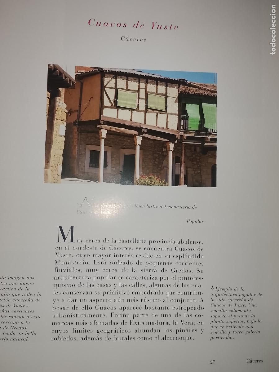 Altri oggetti di carta: INFORMACION GRAFICA 2 HOJAS - HISTORIA Y FOTOS A COLOR DE - CACERES - CUACOS DE YUSTE