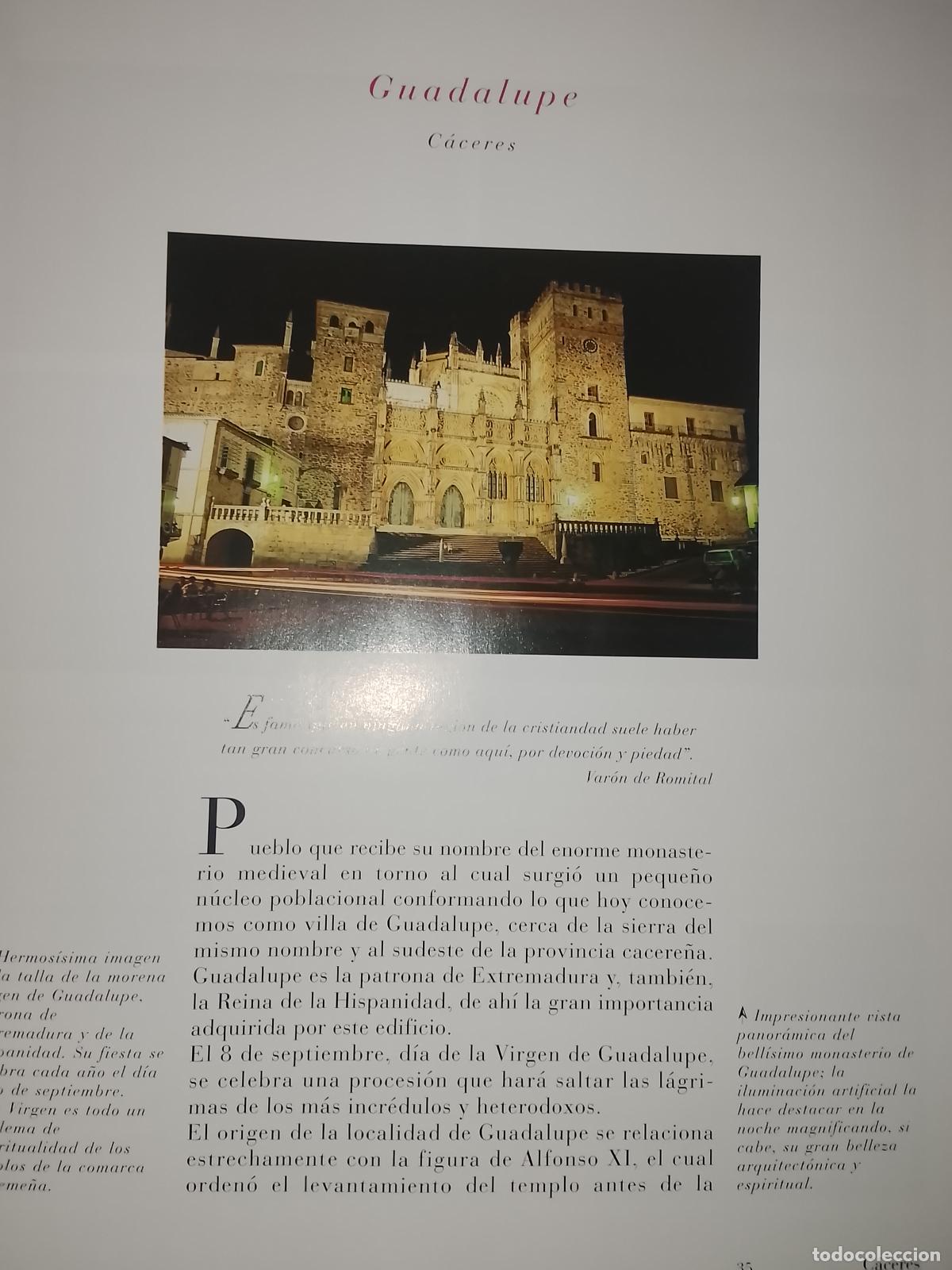 Altri oggetti di carta: INFORMACION GRAFICA 3 HOJAS - HISTORIA Y FOTOS A COLOR DE - CACERES - GUADALUPE