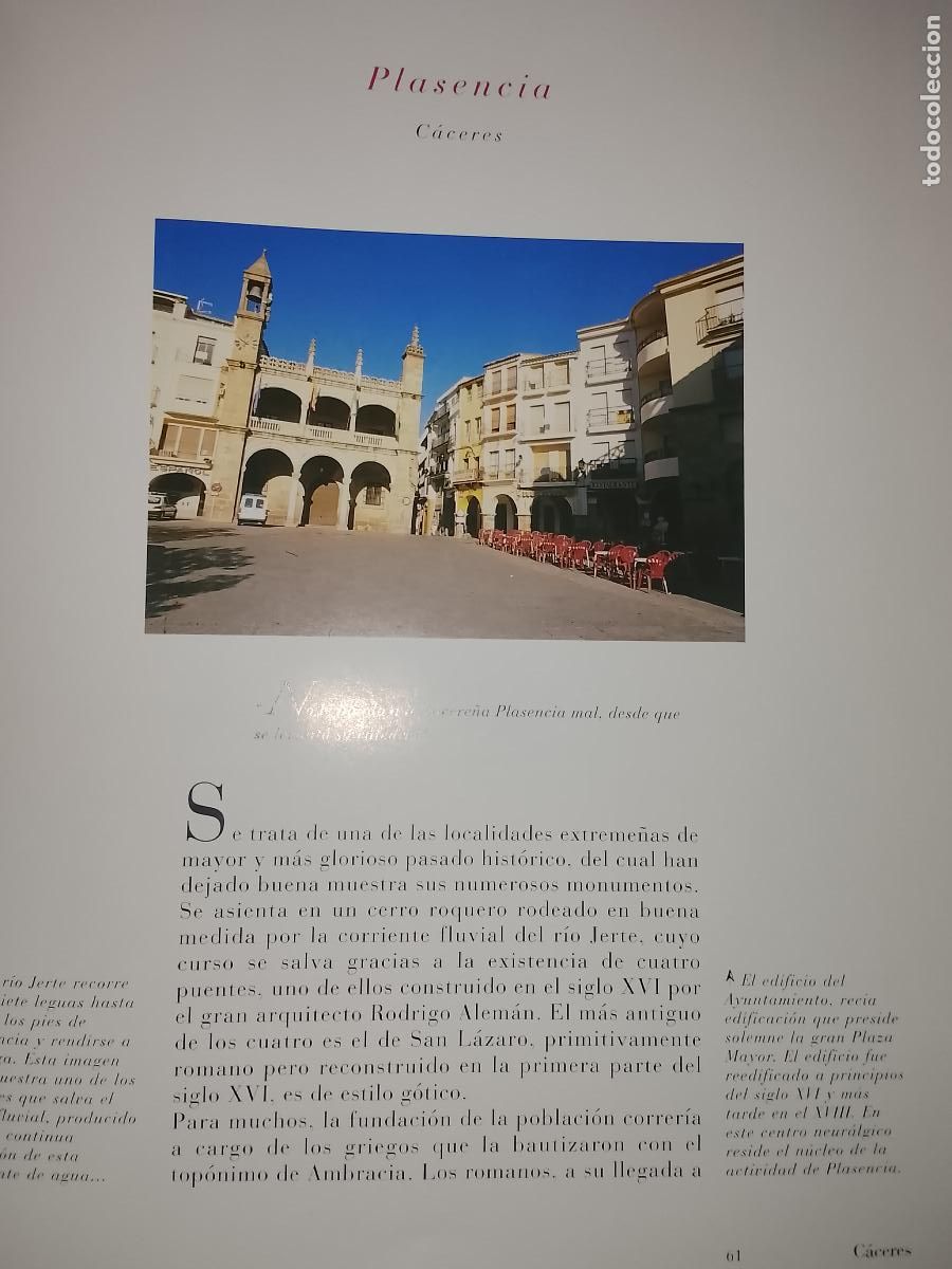 Altri oggetti di carta: INFORMACION GRAFICA 3 HOJAS - HISTORIA Y FOTOS A COLOR DE - CACERES - PLASENCIA