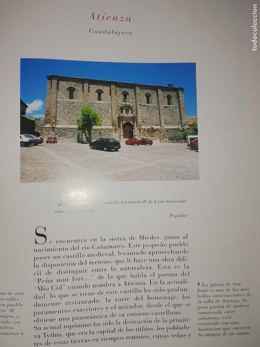 Altri oggetti di carta: INFORMACION GRAFICA 2 HOJAS - HISTORIA Y FOTOS A COLOR DE - GUADALAJARA - ATIENZA