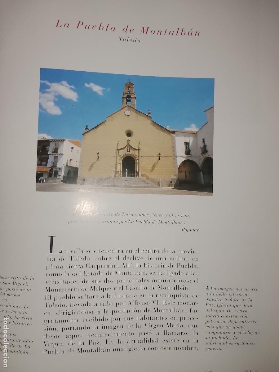 Outros artigos de papel: INFORMACION GRAFICA 2 HOJAS - HISTORIA Y FOTOS A COLOR DE - TOLEDO - LA PUEBLA DE MONTALBAN
