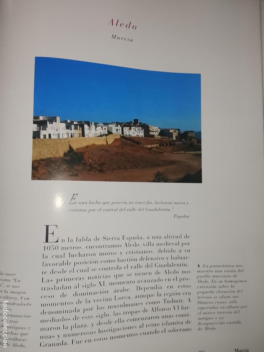 Otros Art&iacute;culos de Coleccionismo en Papel: INFORMACION GRAFICA 2 HOJAS - HISTORIA Y FOTOS A COLOR DE - MURCIA - ALEDO