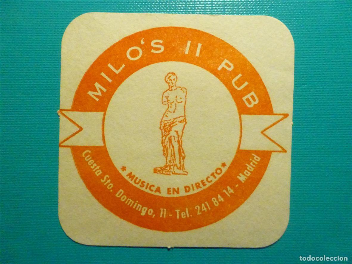 Otros Art&iacute;culos de Coleccionismo en Papel: Posavasos Pub - Disco-Bar - Discoteca - Milo&acute;s II, 2 - C/ Cuesta de Santo Domingo - Madrid