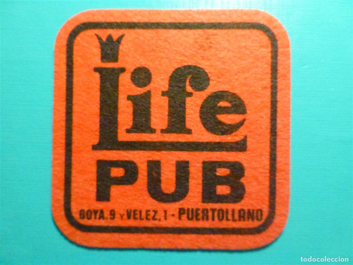 Otros Art&iacute;culos de Coleccionismo en Papel: Posavasos Bar - Discoteca - Disco Pub Life Pub - Goya, 9 y Velez, 1 - Puerto Llano - Ciudad Real -