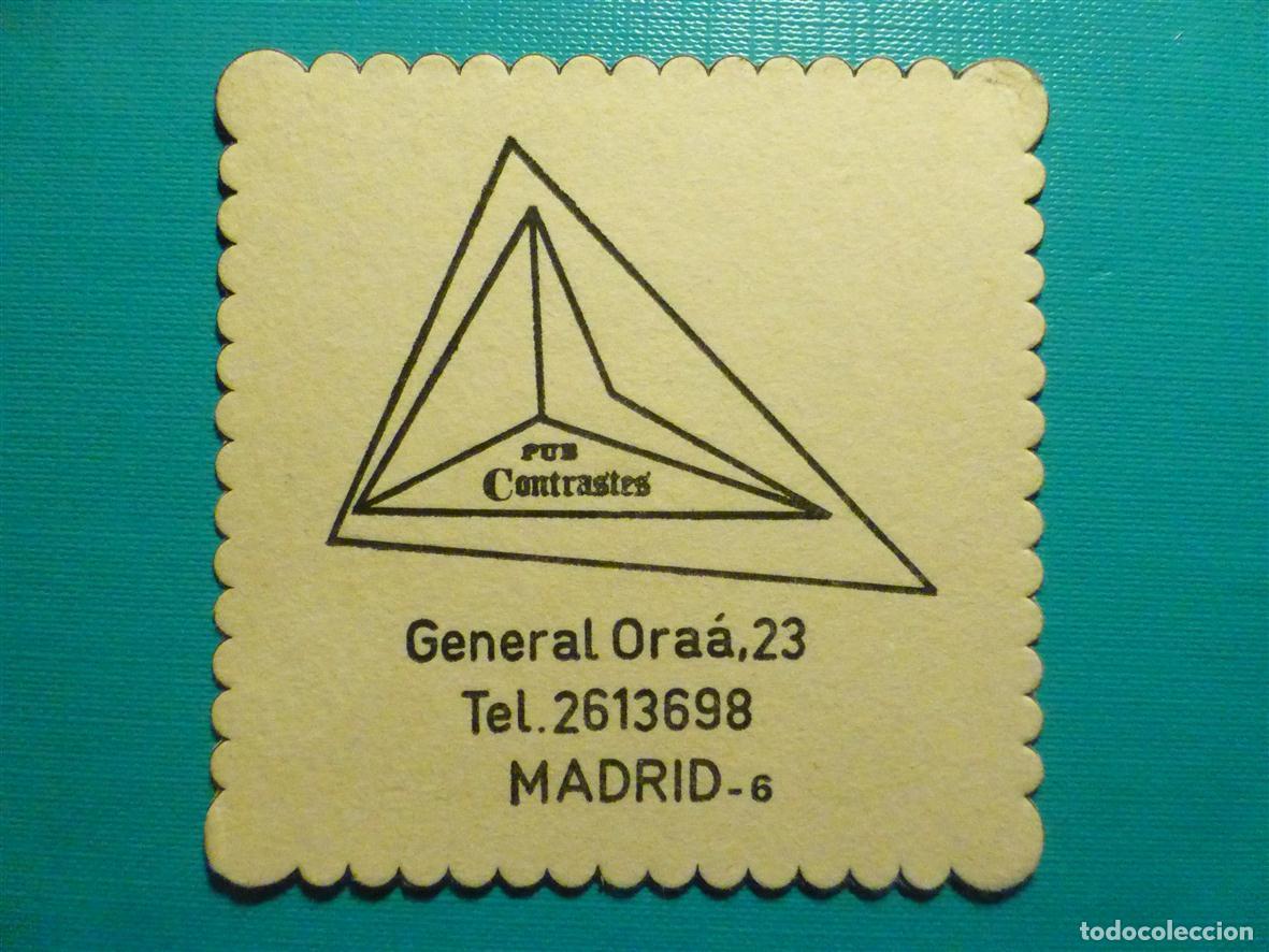 Otros Art&iacute;culos de Coleccionismo en Papel: Posavasos - Disco-Bar - Pub Contrastes - General Ora&aacute;, 23 - Madrid