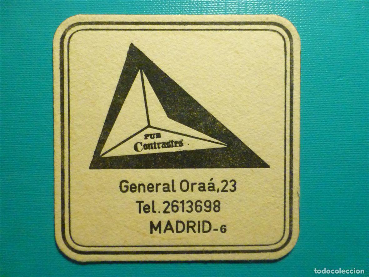 Otros Art&iacute;culos de Coleccionismo en Papel: Posavasos - Disco-Bar - Pub Contrastes - General Ora&aacute;, 23 - Madrid