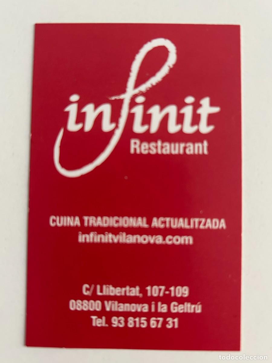 Otros Art&iacute;culos de Coleccionismo en Papel: TARJETA DE VISITA PUBLICITARIA RESTAURANT INFINIT VILANOVA I LA GELTR&Uacute; GARRAF