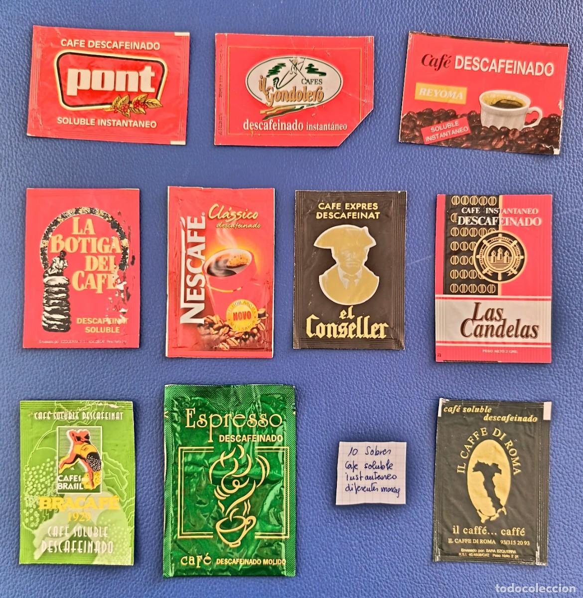 Otros Art&iacute;culos de Coleccionismo en Papel: 10 Sobres de cafe soluble, instantaneo. Diferentes marcas.