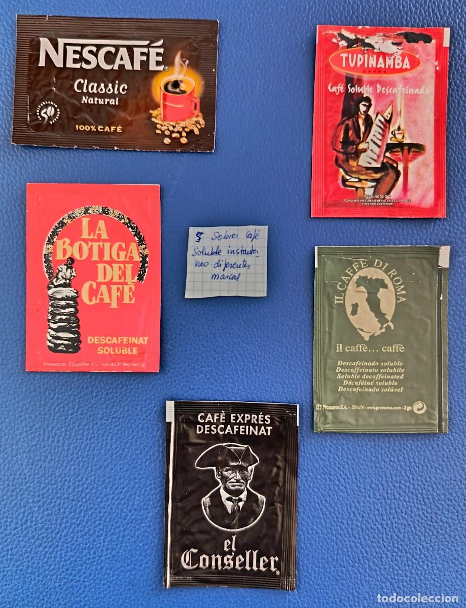 Paper Collecting Others: 5 Sobres de cafe soluble, instantaneo. Diferentes marcas.