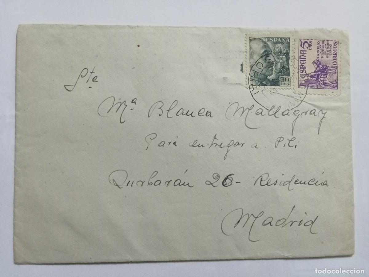 Otros Art&iacute;culos de Coleccionismo en Papel: ESPA&Ntilde;A CARTA CIRCULADA DE SAN PEDRO MANRIQUE (SORIA) A MADRID A&Ntilde;O 1949, CONTIENE CARTA MANUSCRITA.