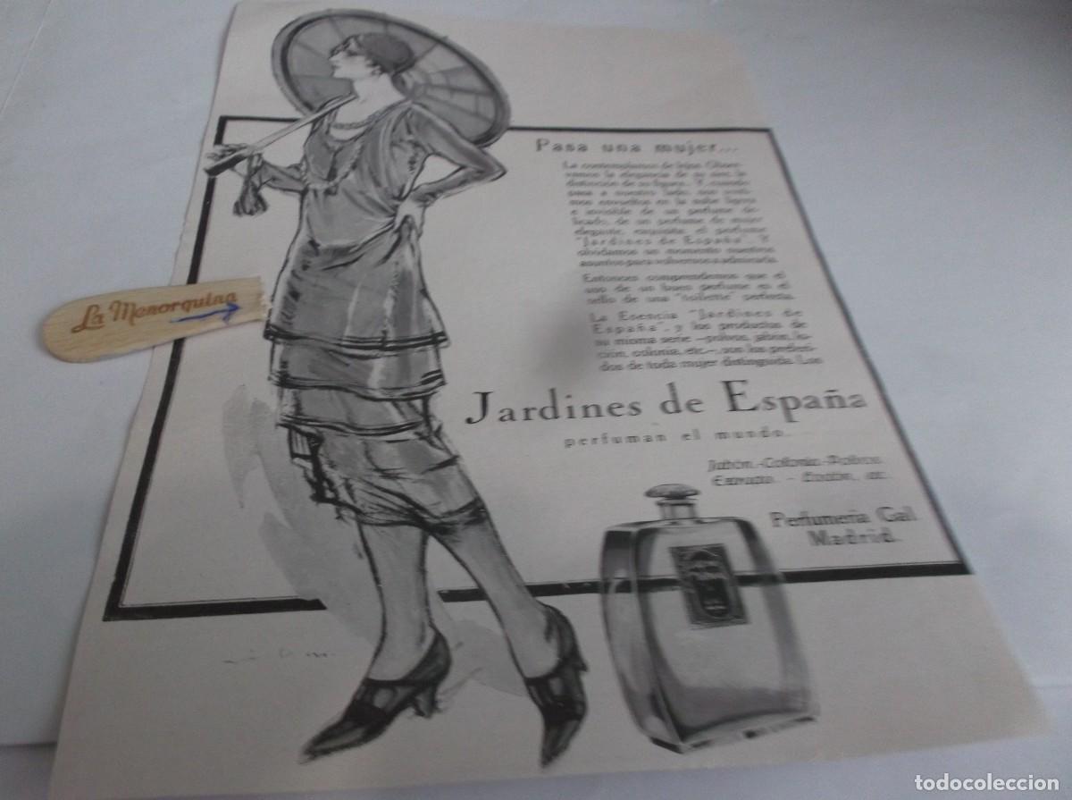 Otros Art&iacute;culos de Coleccionismo en Papel: RECORTE PUBLI.A&Ntilde;O 1925.-PERFUME JARDINES DE ESPA&Ntilde;A(DIBUJO SRTA.CON SOMBRILLA)-PERFUMER&Iacute;A GAL-MADRID