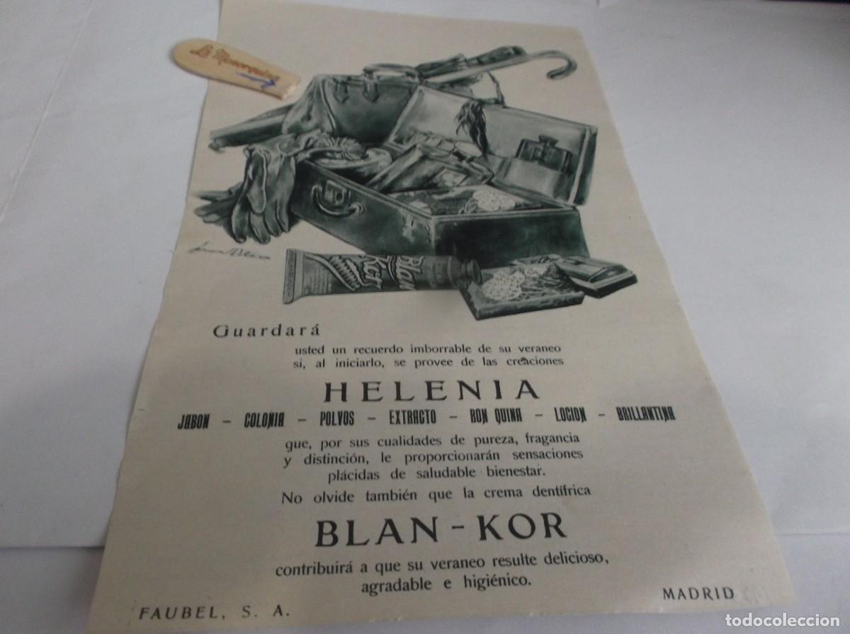 Otros Art&iacute;culos de Coleccionismo en Papel: RECORTE PUBLI.A&Ntilde;O 1925.-PRODUCTOS D HIGIENE HELENIA(DIBUJO MALETA,BOLSA Y PARAGUAS)FAUBEL,S.A.MADRID