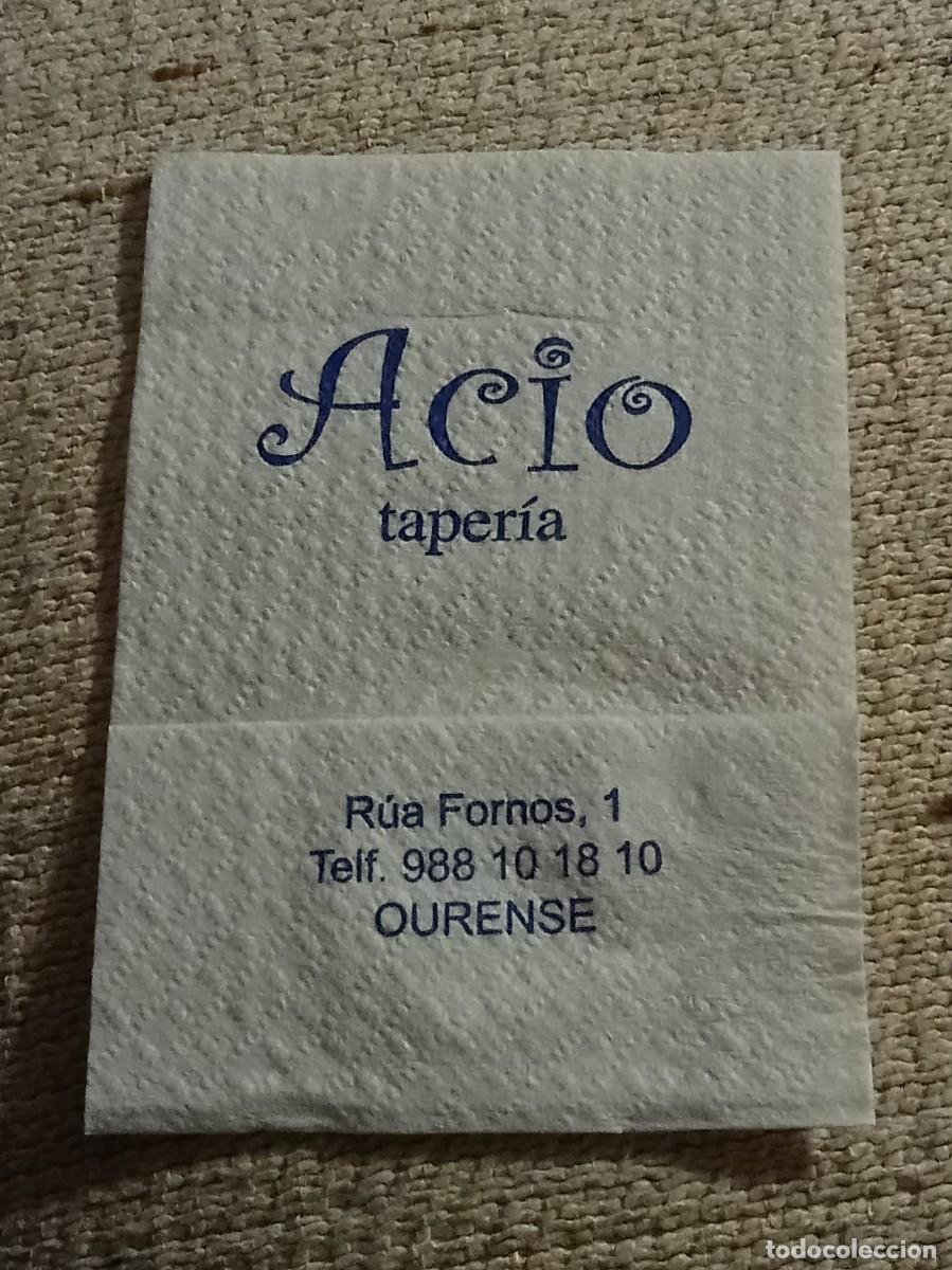 Otros Art&iacute;culos de Coleccionismo en Papel: Servilleta &rdquo;Taper&iacute;a Acio&rdquo; - Ourense (Galicia)