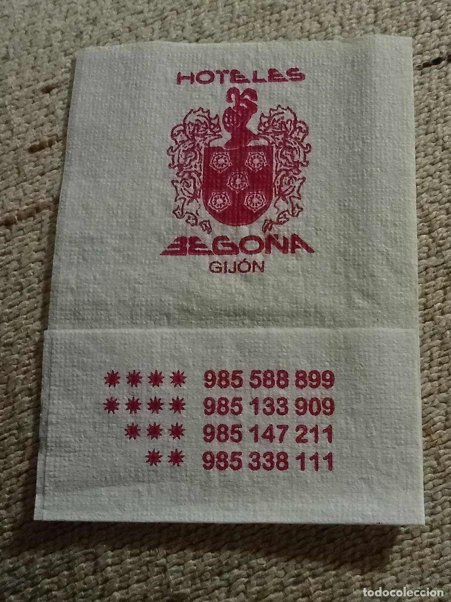 Otros Art&iacute;culos de Coleccionismo en Papel: Servilleta &rdquo;Hoteles Bego&ntilde;a&rdquo; - Gij&oacute;n (Asturias)