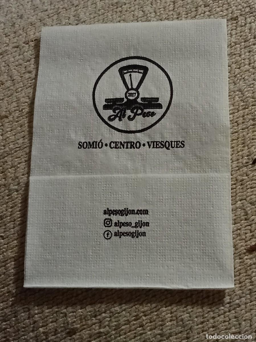 Otros Art&iacute;culos de Coleccionismo en Papel: Servilleta &rdquo;Al Peso&rdquo; - Gij&oacute;n (Asturias)