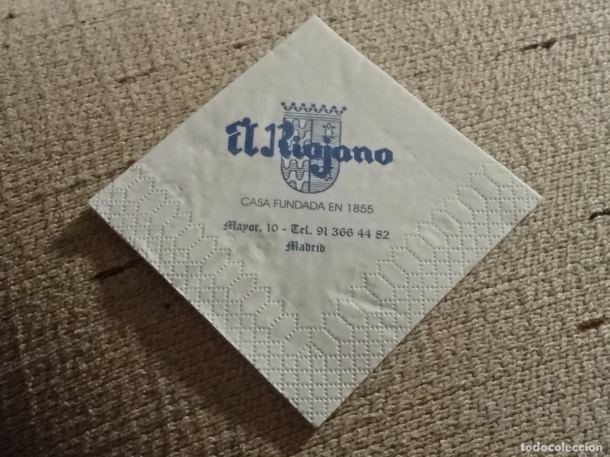 Otros Art&iacute;culos de Coleccionismo en Papel: Servilleta &rdquo;Pasteler&iacute;as El Riojano&rdquo; - Madrid