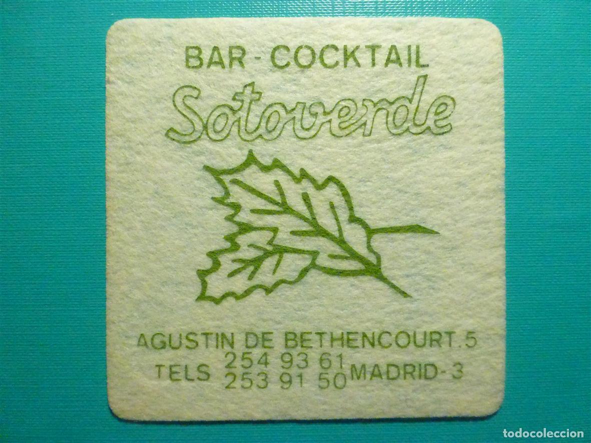 Otros Art&iacute;culos de Coleccionismo en Papel: Posavasos Disco-Bar - Pub - Bar Cocktail Sotoverde - Agustin de Bethencourt, 5 - Madrid - Fieltro