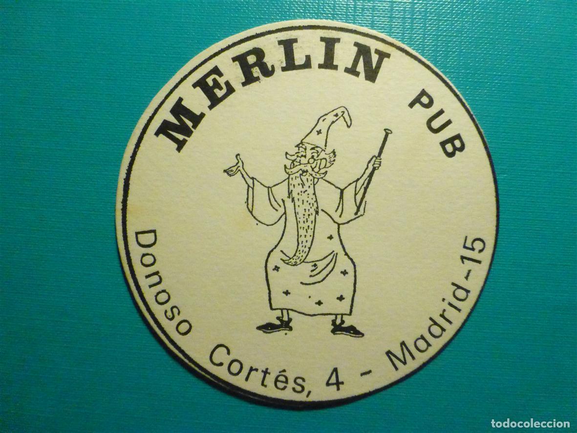 Otros Art&iacute;culos de Coleccionismo en Papel: Posavasos Disco-Bar - Merl&iacute;n Pub - Donoso Cort&eacute;s, 4, 9 - Madrid -