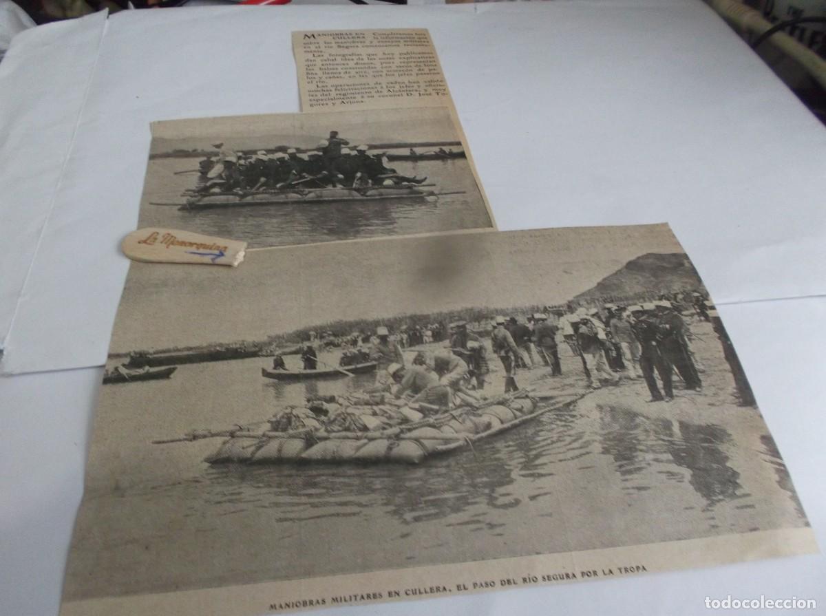 Otros Art&iacute;culos de Coleccionismo en Papel: RECORTE A&Ntilde;O 1905-CULLERA(VALENCIA)MANIOBRAS MILITARES EN EL R&Iacute;O SEGURA(FOTOS G&Oacute;MEZ DUR&Aacute;N