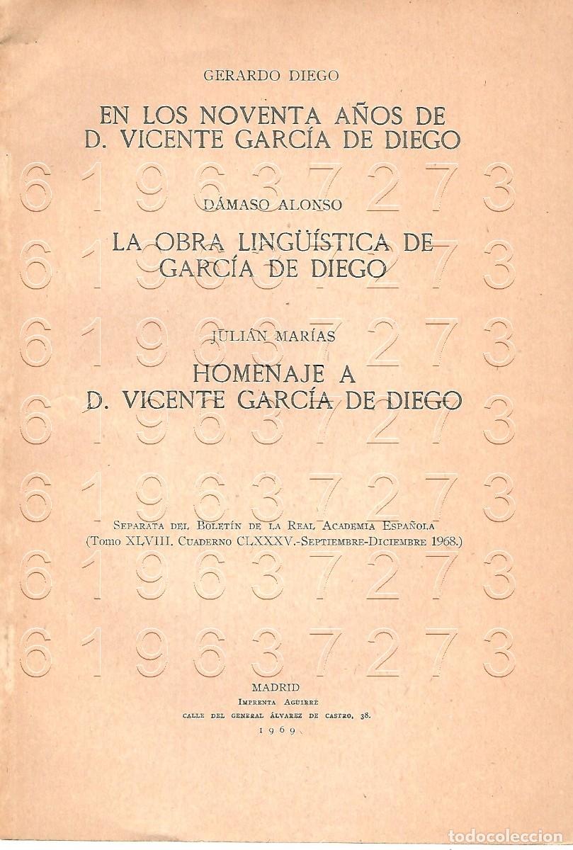 Otros Art&iacute;culos de Coleccionismo en Papel: GERARDO DIEGO JULIAN MARIAS DAMASO ALONSO VICENTE GARCIA DE DIEGO FILOLOGIA OPUSCULO U91
