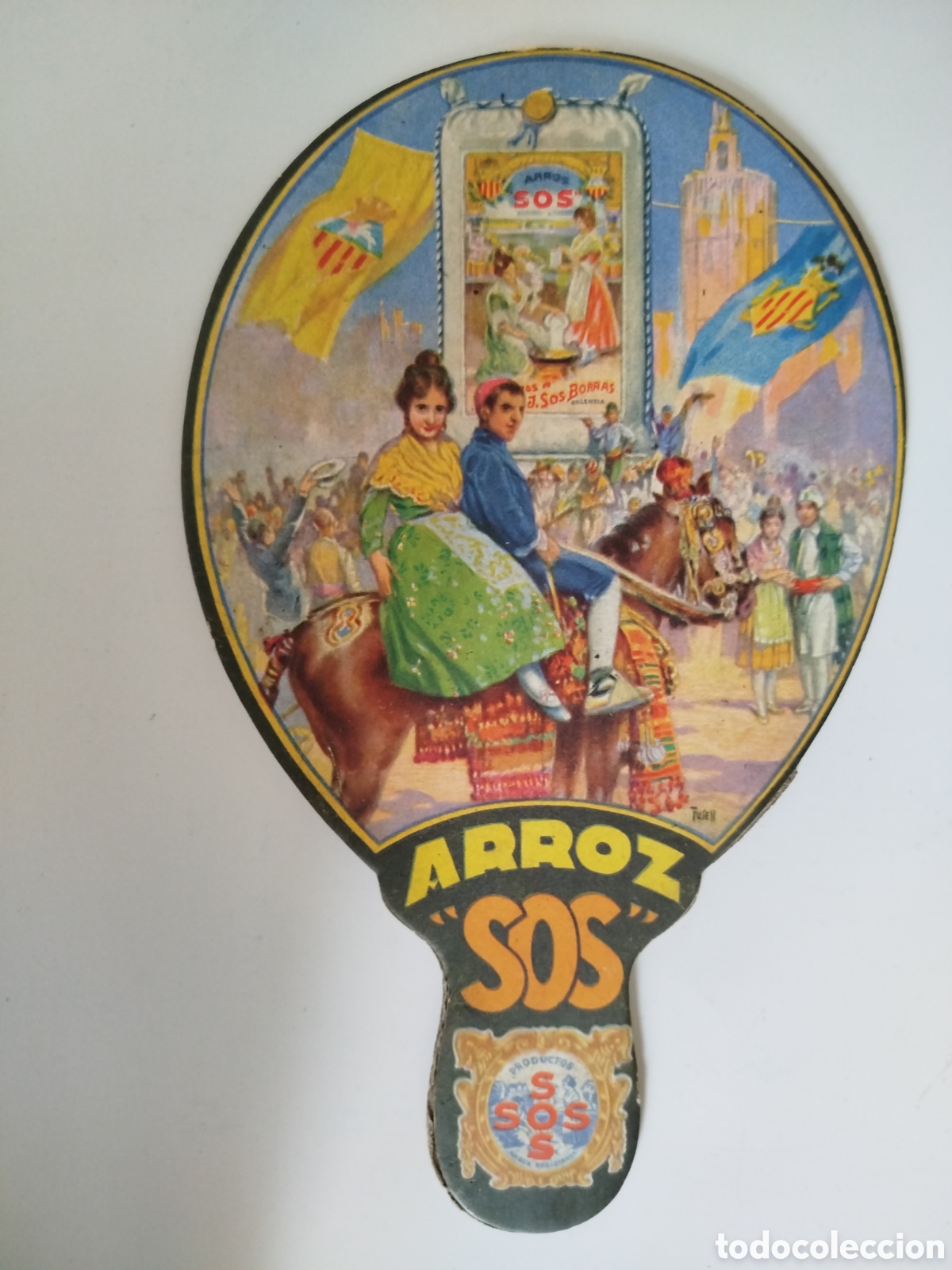 Otros Art&iacute;culos de Coleccionismo en Papel: ABANICO PAY PAY PUBLICIDAD DE ARROZ SOS.
