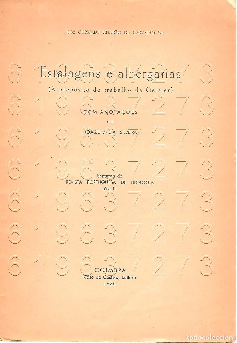 Otros Art&iacute;culos de Coleccionismo en Papel: GON&Ccedil;ALO CHORAO DE CARVALHO ESTALAGENS E ALBERGARIAS OPUSCULO U91
