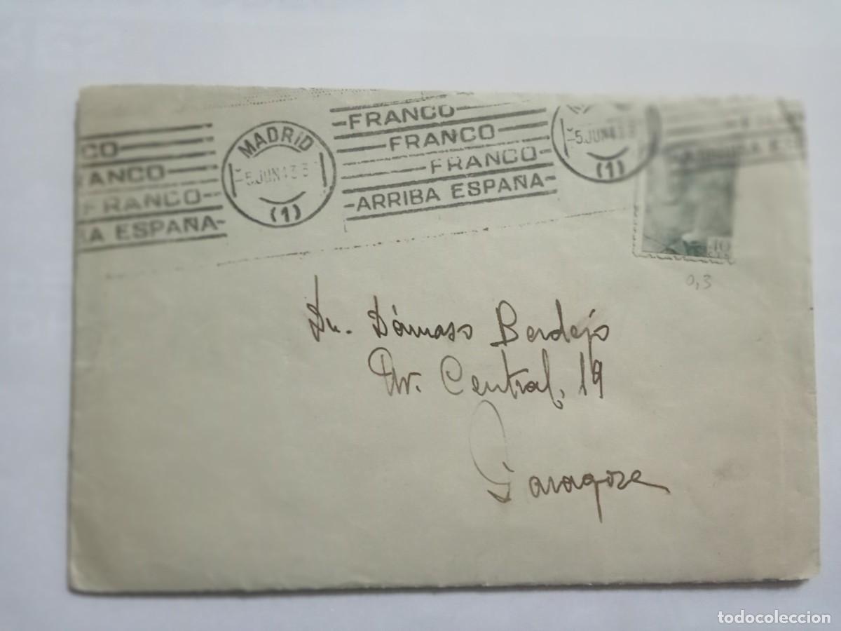 Otros Art&iacute;culos de Coleccionismo en Papel: ESPA&Ntilde;A A&Ntilde;O 1939, CARTA CIRCULADA DE MADRDID A ZARAGOZA, CONTIENE CARTA DE CUATRO MEDIOS FOLIOS