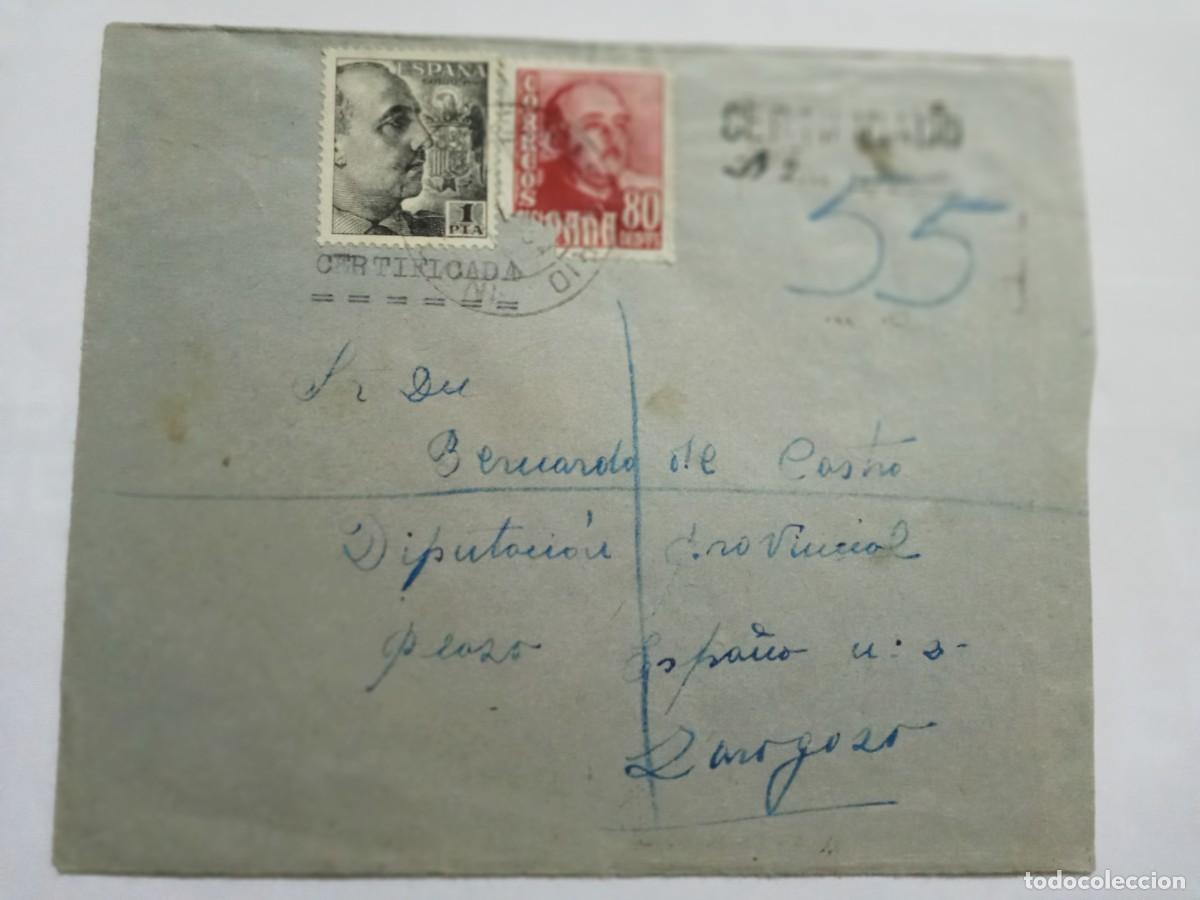 Otros Art&iacute;culos de Coleccionismo en Papel: ESPA&Ntilde;A A&Ntilde;O 1954, CARTA CIRCULADA DE SAHAGUN (LE&Oacute;N) A ZARAGOZA