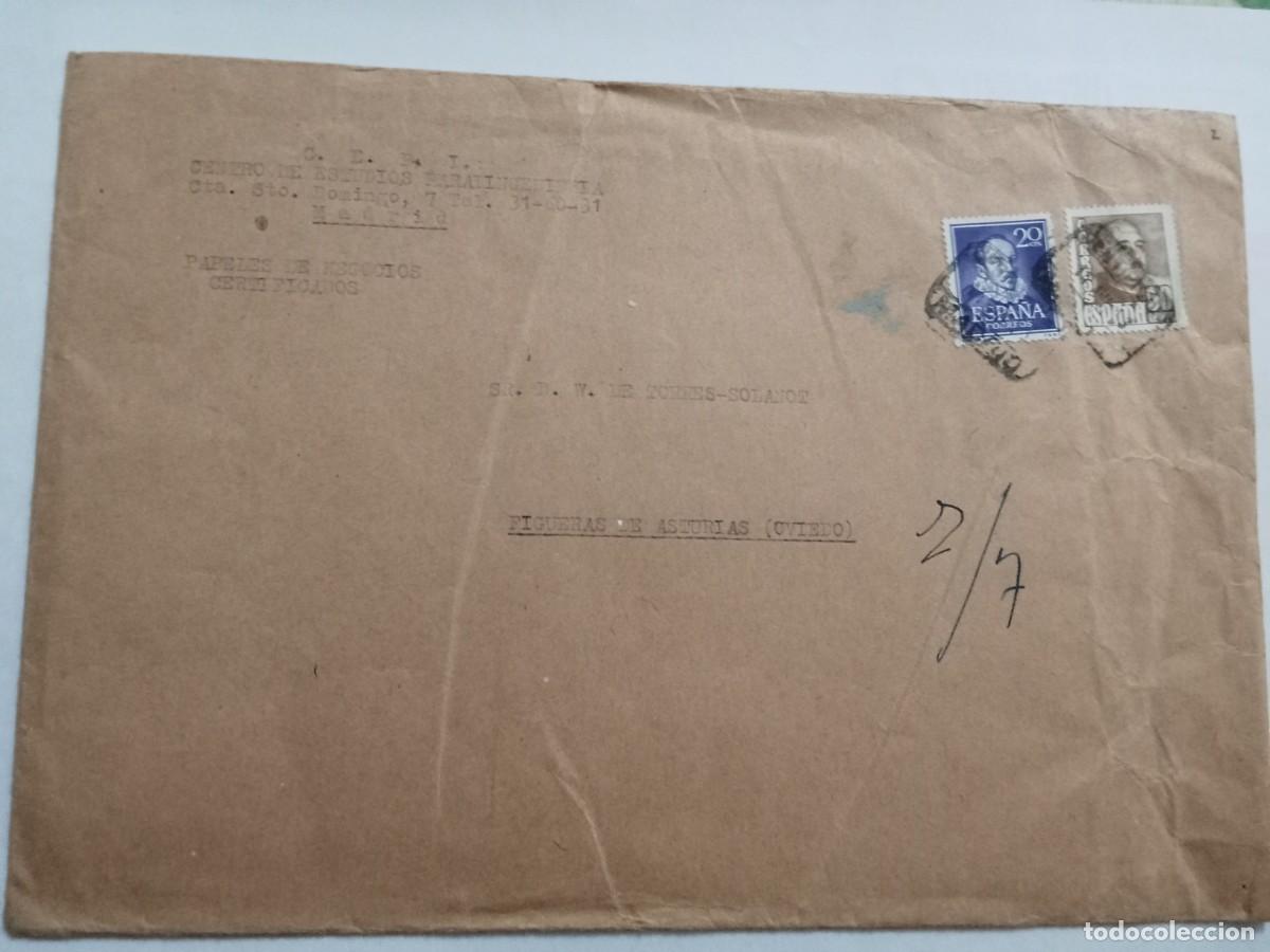 Otros Art&iacute;culos de Coleccionismo en Papel: ESPA&Ntilde;A, CARTA CIRCULADA DE MADRID A FIGUERAS DE ASTURIAS (0VIEDO), PAPELES DE NEGOCIOS, CERTIFICADOS