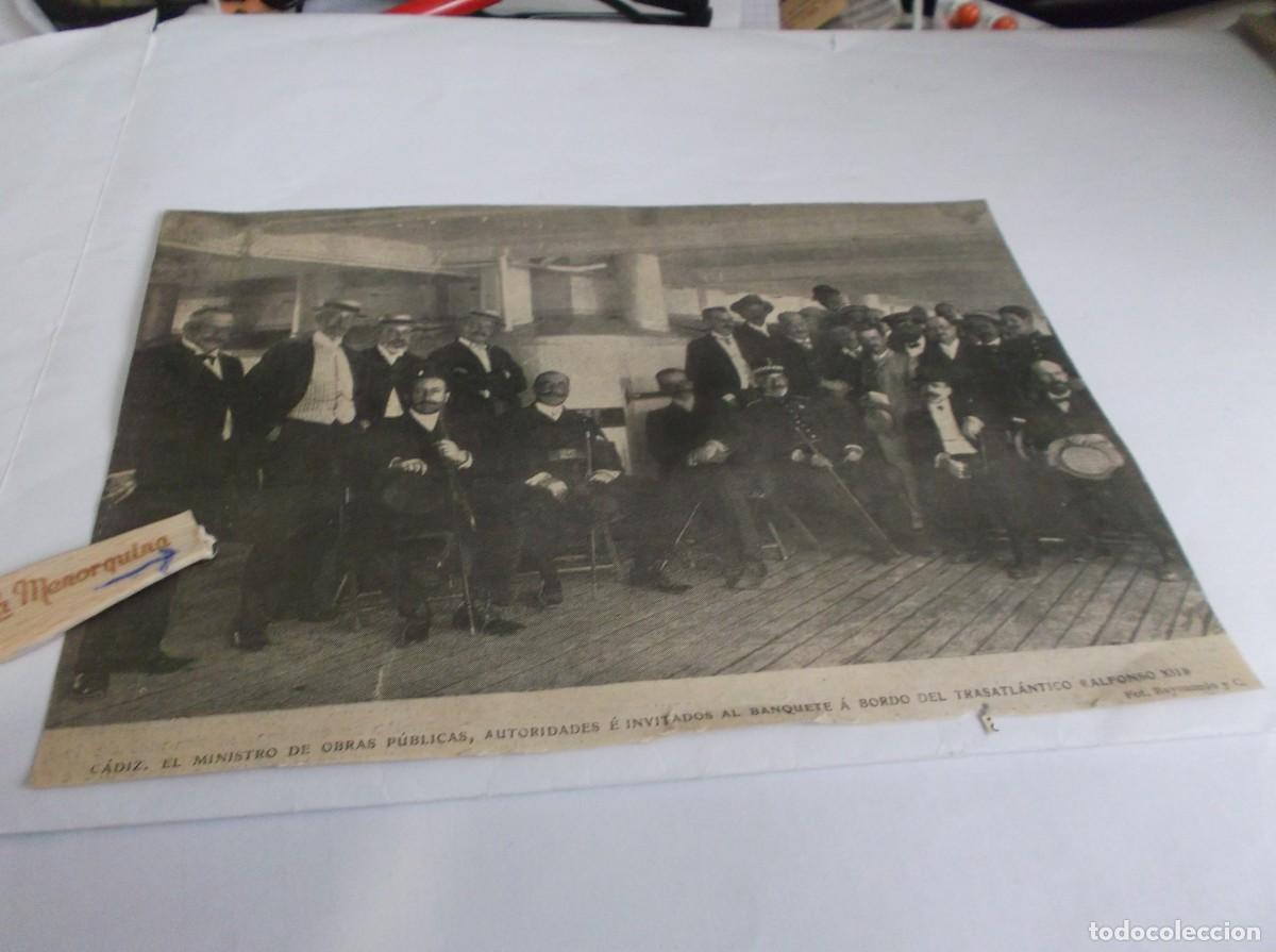 Otros Art&iacute;culos de Coleccionismo en Papel: RECORTE A&Ntilde;O 1905(C&Aacute;DIZ)MINISTRO D OBRAS P&Uacute;BLICA &Eacute; INVITADOS AL BANQUETE EN TRASATL&Aacute;NTICO ALFONSO XII