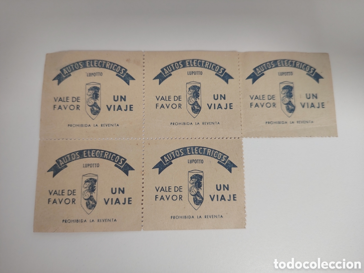 Otros Art&iacute;culos de Coleccionismo en Papel: 5 entradas autos el&eacute;ctricos Lupotto