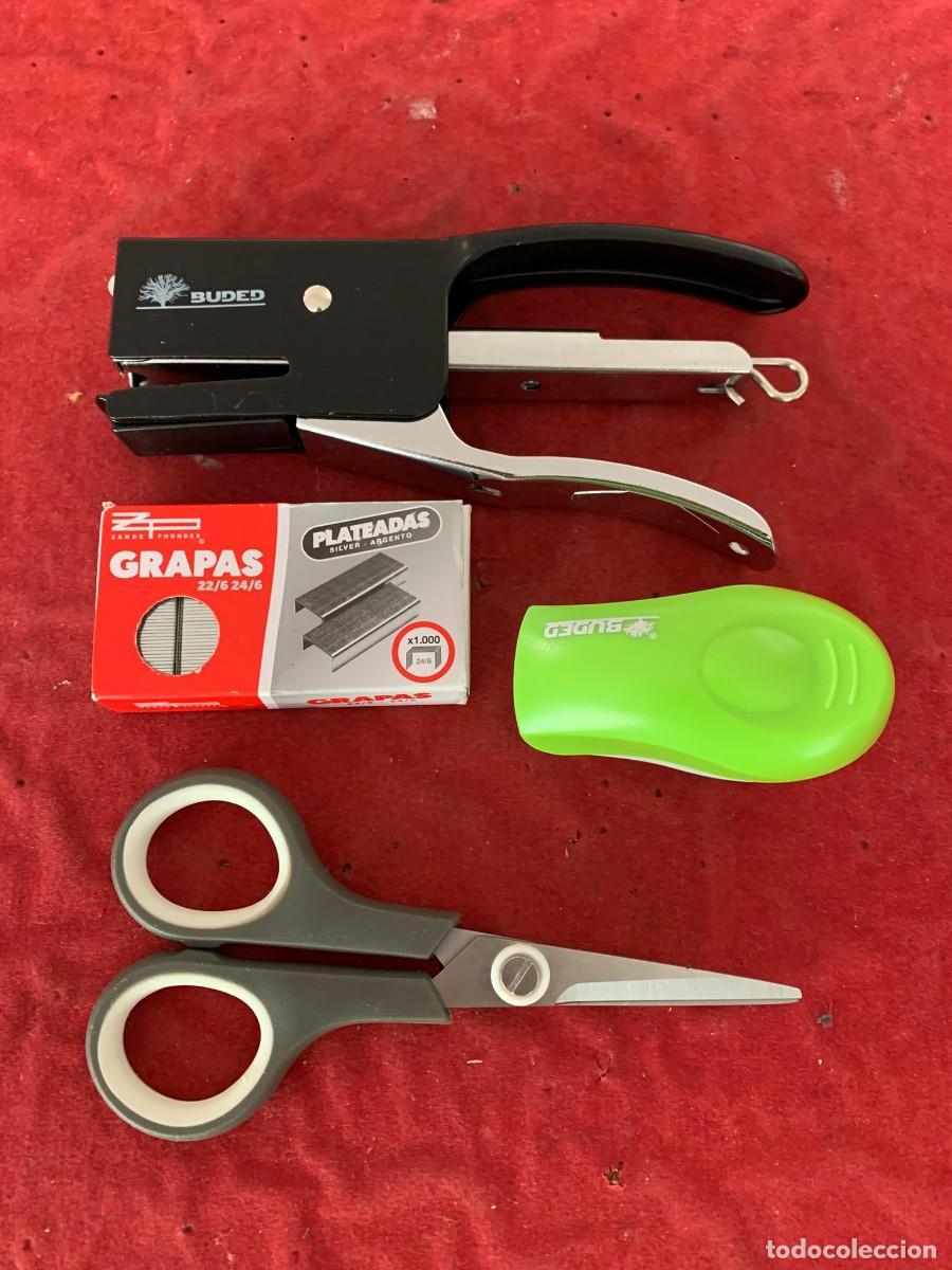 Otros Art&iacute;culos de Coleccionismo en Papel: BUDED LOTE DE MATERIAL DE OFICINA GRAPADORAS, GRAPAS Y TIJERA