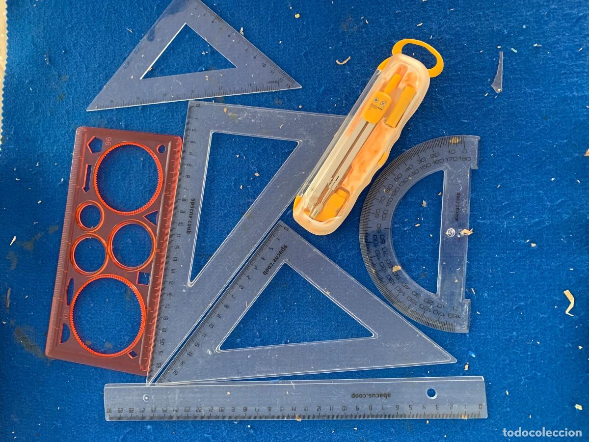 Otros Art&iacute;culos de Coleccionismo en Papel: LOTE REGLAS, TRANSPORTADOR Y COMP&Aacute;S ABACUS