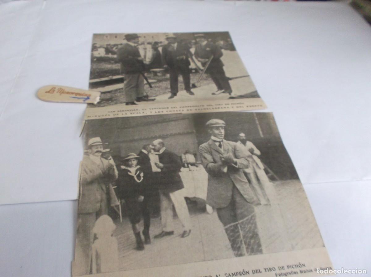 Otros Art&iacute;culos de Coleccionismo en Papel: RECORTES 1905(SAN SEBASTI&Aacute;N)S.M.ELREY APLAUDE CAMPEONES TIRO D PICH&Oacute;N.M&Aacute;RQUES SCALA,Y LOS CONDES