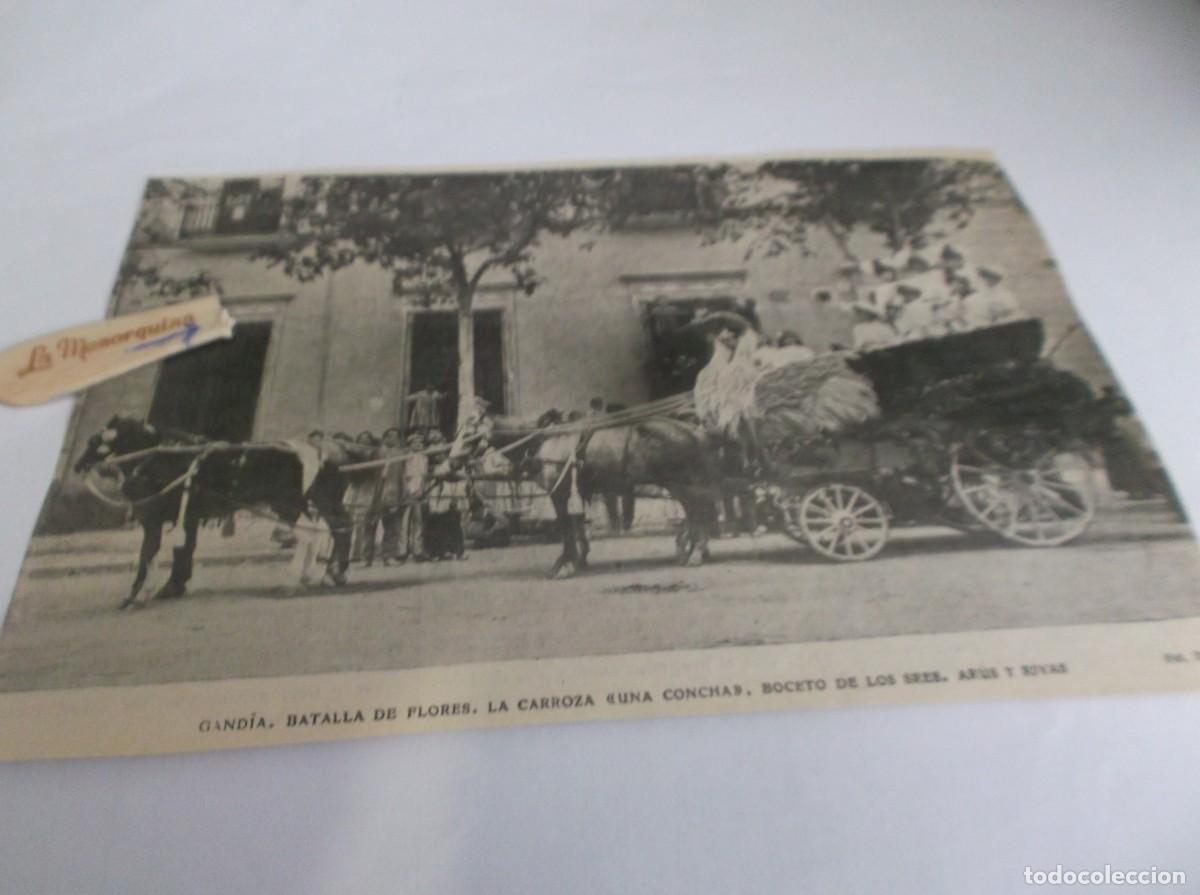 Otros Art&iacute;culos de Coleccionismo en Papel: RECORTE A&Ntilde;O 1905-GANDIA(VALENCIA) FIESTA BATALLA DE LAS FLORES LA CARROZA UNA CONCHA (FOTO IB&Aacute;&Ntilde;EZ