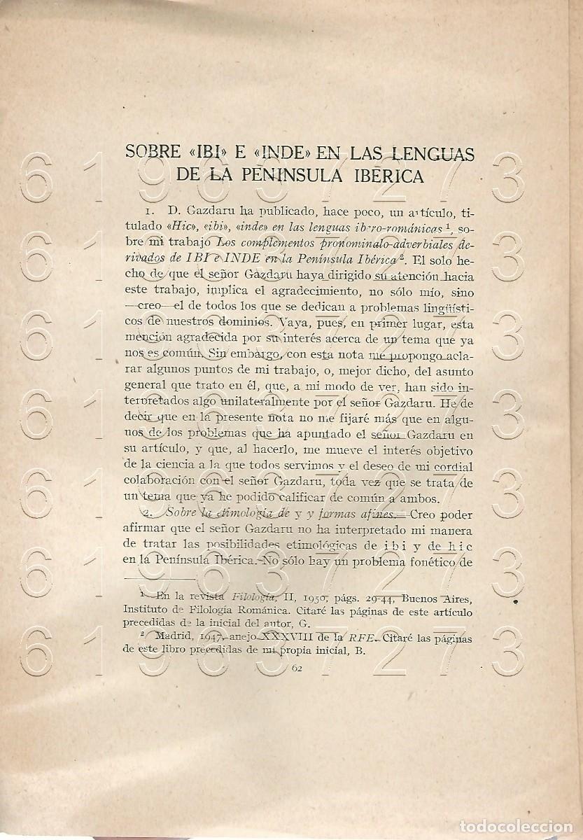 Otros Art&iacute;culos de Coleccionismo en Papel: LENGUAS DE LA PENINSULA IBERICA SOBRE EL IBI E INDE EN LAS A BADIA MARGARIT OPUSCULO U97