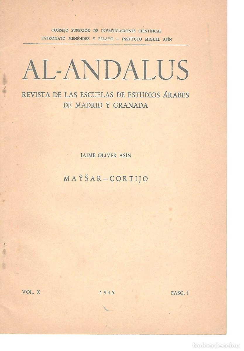 Otros Art&iacute;culos de Coleccionismo en Papel: MAYSAR CORTIJO JAIME OLIVER ASIN DEDICADO X AUTOR OPUSCULO FILOLOGIA U97
