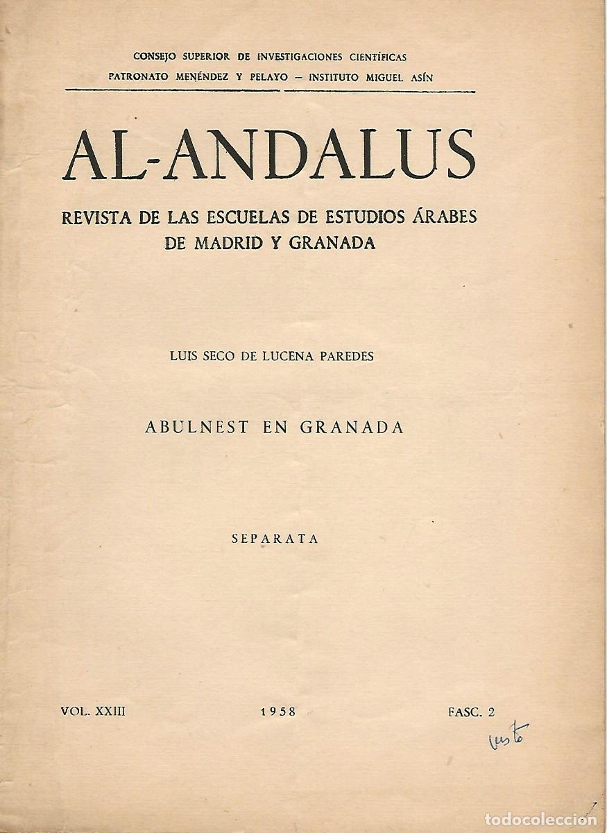 Otros Art&iacute;culos de Coleccionismo en Papel: ABULNEST EN GRANADA LUIS SECO DE LUCENA PAREDES OPUSCULO U97