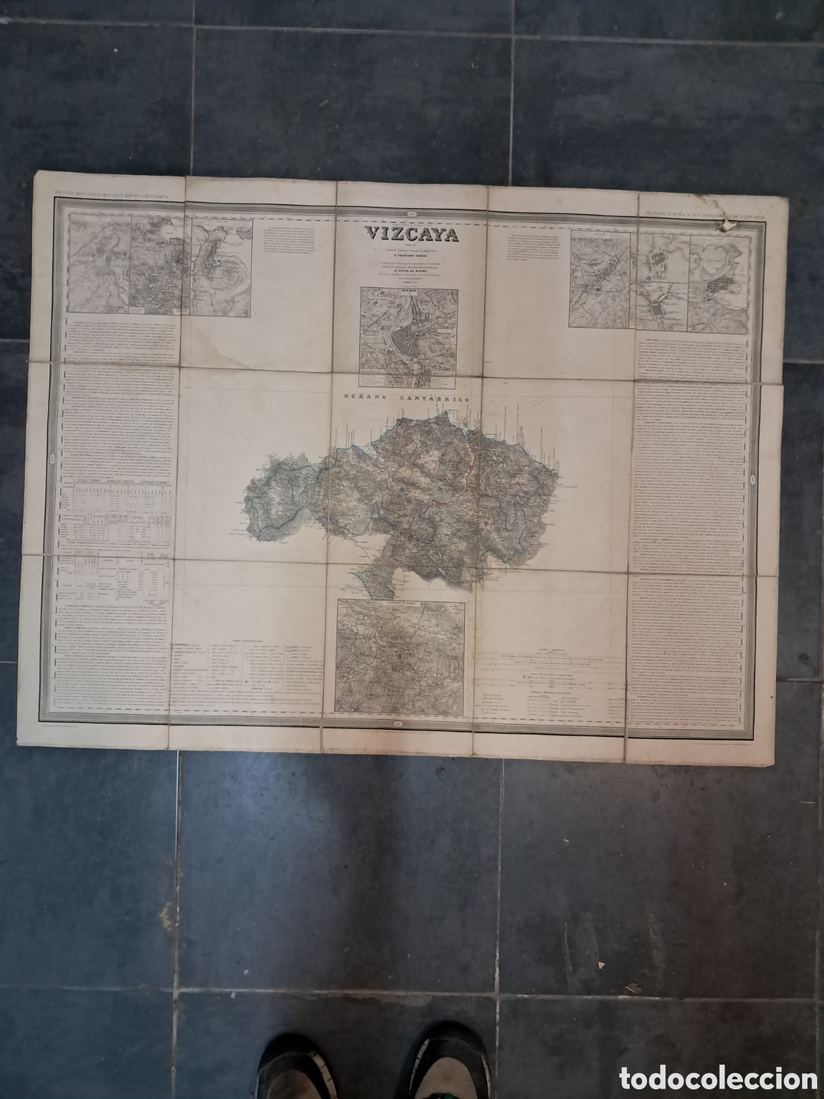 Otros Art&iacute;culos de Coleccionismo en Papel: Mapa Vizcaya enterada 1857, Francisco Coello, V&iacute;ctor Munibe