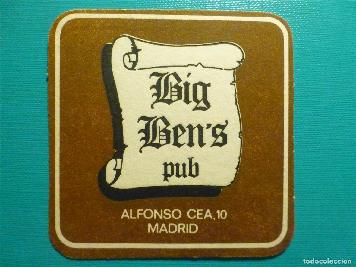 Otros Art&iacute;culos de Coleccionismo en Papel: Posavasos Disco-Bar - Pub - Big Ben&acute;s - Alfonso Cea, 10 - Madrid
