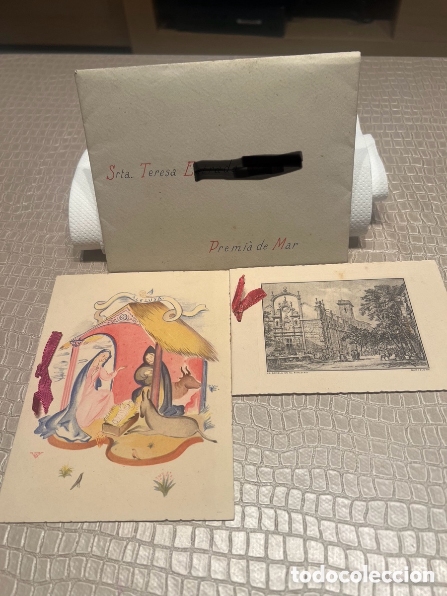 Otros Art&iacute;culos de Coleccionismo en Papel: DOS FELICITACIONES DE NAVIDAD MANUSCRITAS EN CATALAN A&Ntilde;OS 40