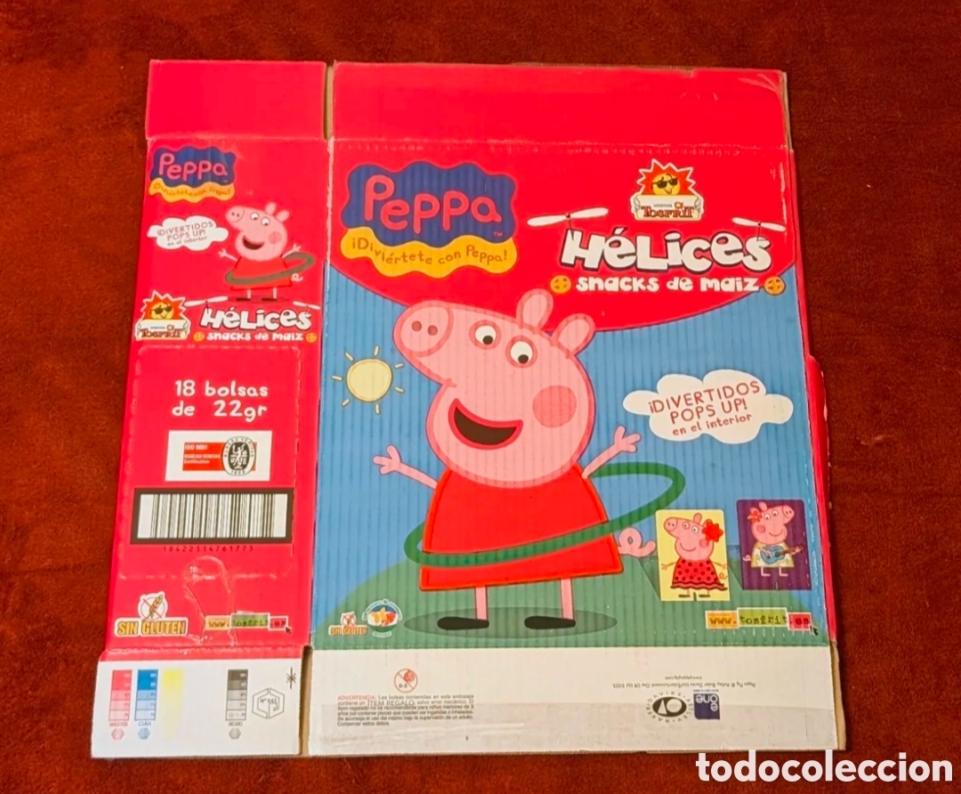 Otros Art&iacute;culos de Coleccionismo en Papel: Caja vac&iacute;a Bolsa Patatas cromos Peppa Pig. H&eacute;lices. Tosfrit