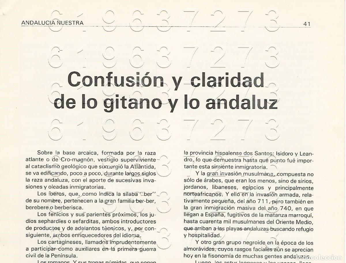 Otros Art&iacute;culos de Coleccionismo en Papel: DE LO GITANO Y LO ANDALUZ CONFUSION Y CLARIDAD JOSE MARIA DE MENA ARTICULO 3 HOJAS F10